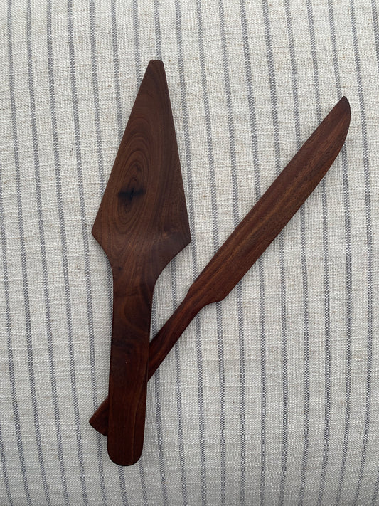 Pie Server and Wooden knife set