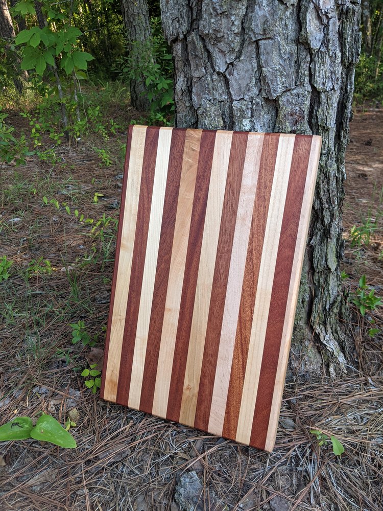 Striped Edge Grain Cutting Board