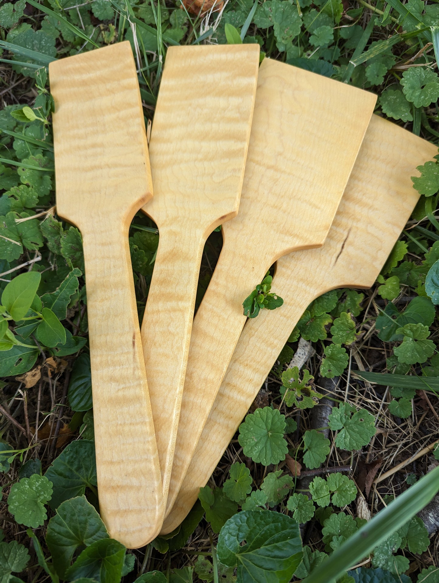 Curly Maple Spatula Set